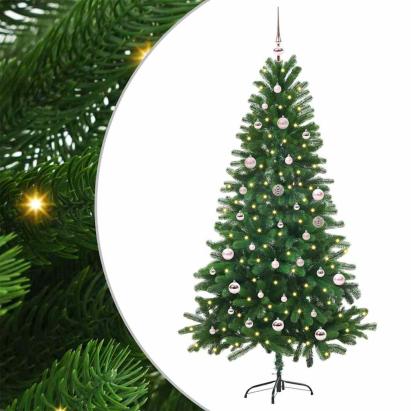 Brad de Crăciun cu 150 LED cu suport Verde 150 cm PE GartenMobel Dekor