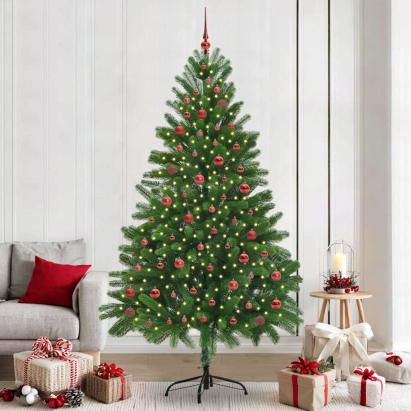 Brad de Crăciun cu 300 LED cu suport Verde 210 cm PE GartenMobel Dekor