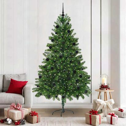 Brad de Crăciun cu 300 LED cu suport Verde 210 cm PE GartenMobel Dekor