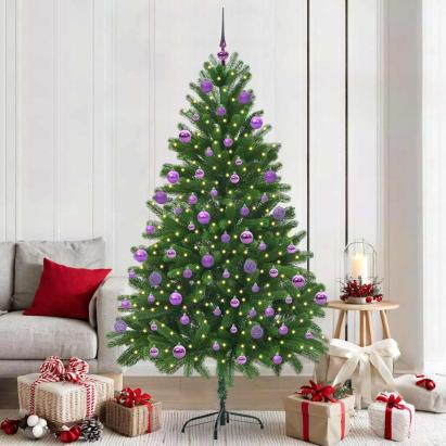 Brad de Crăciun cu 300 LED cu suport Verde 210 cm PE GartenMobel Dekor