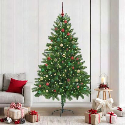 Brad de Crăciun cu 300 LED cu suport Verde 210 cm PE GartenMobel Dekor