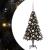 Brad de Crăciun cu 150 LED cu suport Negru 120 cm PVC GartenMobel Dekor