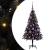Brad de Crăciun cu 150 LED cu suport Negru 120 cm PVC GartenMobel Dekor
