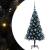 Brad de Crăciun cu 150 LED cu suport Negru 120 cm PVC GartenMobel Dekor