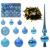 Brad de Crăciun cu 150 LED cu suport Negru 120 cm PVC GartenMobel Dekor