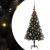 Brad de Crăciun cu 150 LED cu suport Negru 120 cm PVC GartenMobel Dekor
