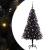 Brad de Crăciun cu 150 LED cu suport Negru 150 cm PVC GartenMobel Dekor