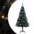 Brad de Crăciun cu 150 LED cu suport Negru 150 cm PVC GartenMobel Dekor