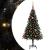 Brad de Crăciun cu 150 LED cu suport Negru 150 cm PVC GartenMobel Dekor