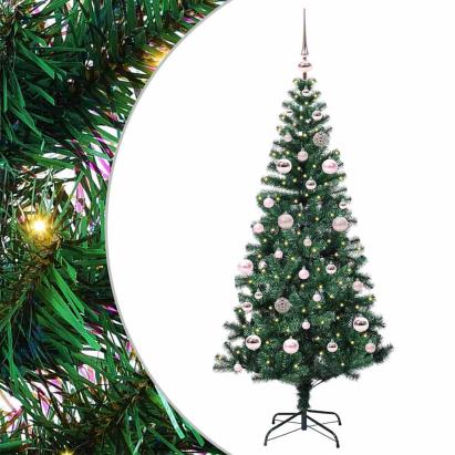 Pom de Crăciun artificial pre-iluminat cu 150 LED Verde 150 cm GartenMobel Dekor