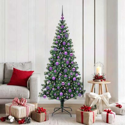 Pom de Crăciun artificial pre-iluminat cu 300 LED Verde 180 cm GartenMobel Dekor