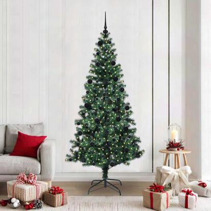 Pom de Crăciun artificial pre-iluminat cu 300 LED Verde 210 cm GartenMobel Dekor