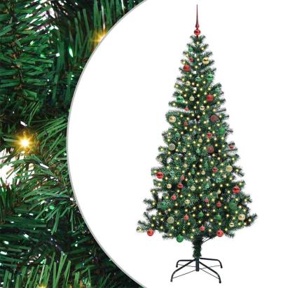Pom de Crăciun artificial pre-iluminat cu 300 LED Verde 210 cm GartenMobel Dekor