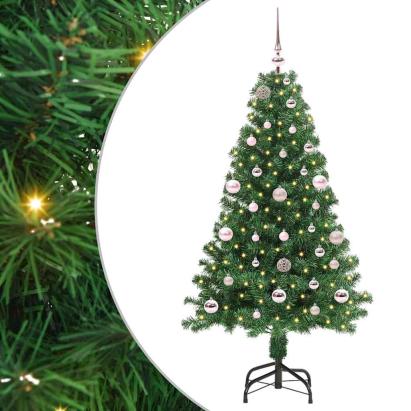 Brad de Crăciun artificial Verde 150 cm PVC și Oțel și Plastic GartenMobel Dekor