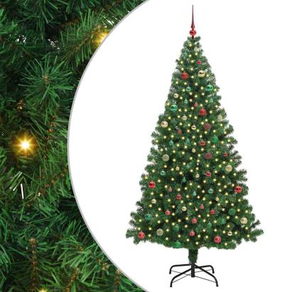 Brad de Crăciun artificial Verde 210 cm PVC și Oțel și Plastic GartenMobel Dekor