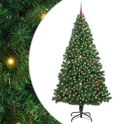 Brad de Crăciun artificial Verde 240 cm PVC și Oțel și Plastic GartenMobel Dekor