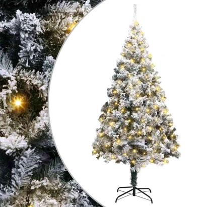 Brad de Crăciun artificial cu 300 LED Verde 180 x 115 cm GartenMobel Dekor