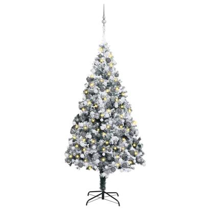 Brad de Crăciun artificial cu 300 LED Verde 180 x 115 cm GartenMobel Dekor