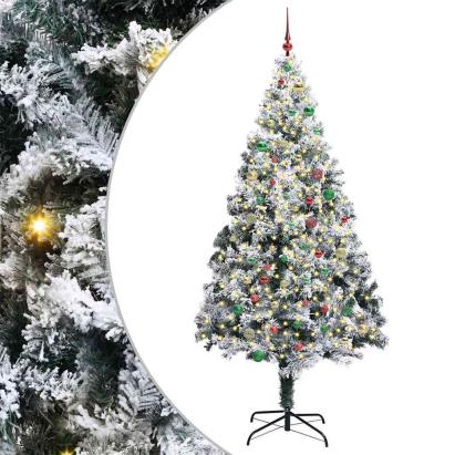 Brad de Crăciun artificial cu 300 LED Verde 240 x 150 cm GartenMobel Dekor