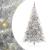 Pom de Crăciun artificial pre-iluminat Argintiu 240 cm PET GartenMobel Dekor