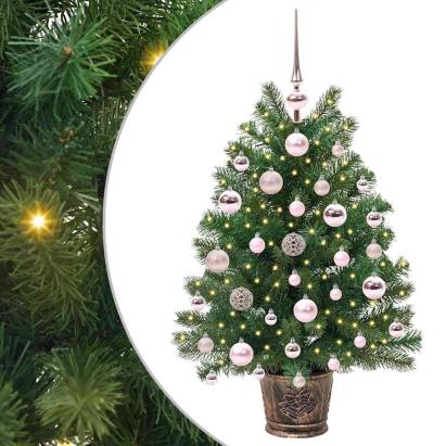 Brad de Crăciun artificial cu 150 LED Verde 65 cm PE și PVC GartenMobel Dekor
