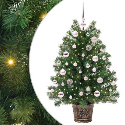 Brad de Crăciun artificial cu 150 LED Verde 90 cm PE și PVC GartenMobel Dekor