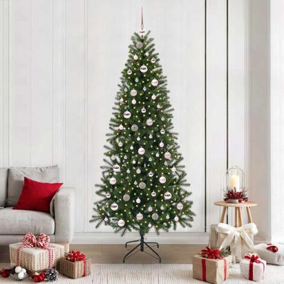 Brad de Crăciun artificial cu 300 LED Verde 210 cm PE și PVC GartenMobel Dekor