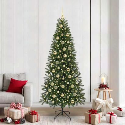 Brad de Crăciun artificial cu 300 LED Verde 210 cm PE și PVC GartenMobel Dekor