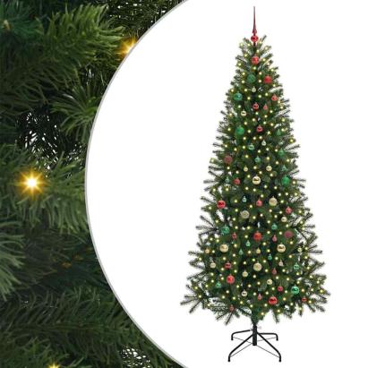 Brad de Crăciun artificial cu 300 LED Verde 210 cm PE și PVC GartenMobel Dekor