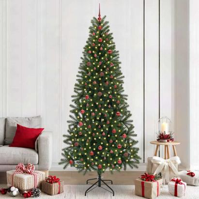 Brad de Crăciun artificial cu 300 LED Verde 240 cm PE și PVC GartenMobel Dekor