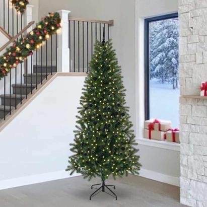Brad de Crăciun artificial cu 300 LED Verde 240 cm PE și PVC GartenMobel Dekor