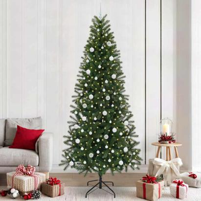 Brad de Crăciun artificial cu 300 LED Verde 240 cm PE și PVC GartenMobel Dekor