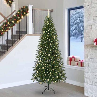 Brad de Crăciun artificial cu 300 LED Verde 240 cm PE și PVC GartenMobel Dekor