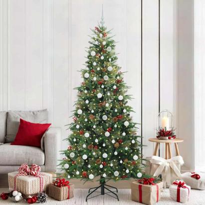Brad de Crăciun artificial cu ramuri articulare Verde 210 cm GartenMobel Dekor