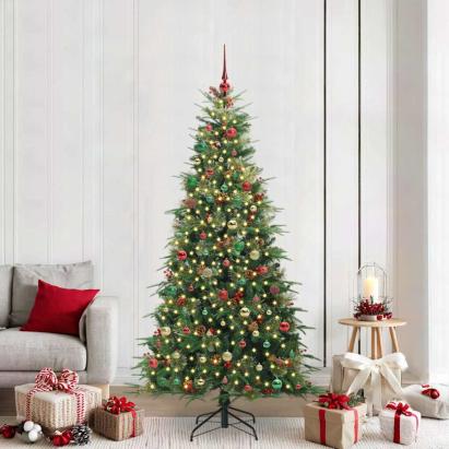 Brad de Crăciun artificial cu ramuri articulare Verde 210 cm GartenMobel Dekor