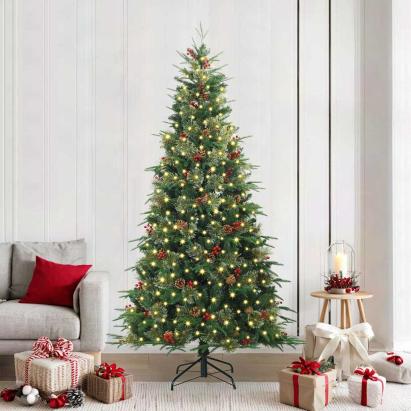 Brad de Crăciun artificial cu ramuri articulare Verde 240 cm GartenMobel Dekor