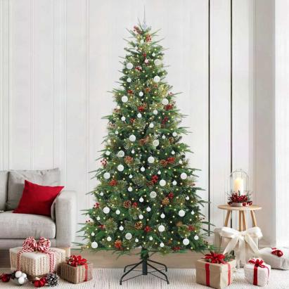 Brad de Crăciun artificial cu ramuri articulare Verde 240 cm GartenMobel Dekor