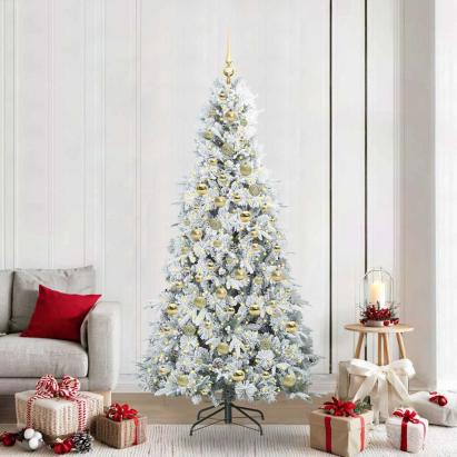 Brad de Crăciun artificial cu ramuri articulare Verde 210 cm GartenMobel Dekor
