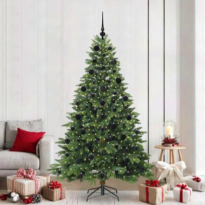 Brad de Crăciun artificial cu 300 LED Verde 210 cm PE și PVC GartenMobel Dekor