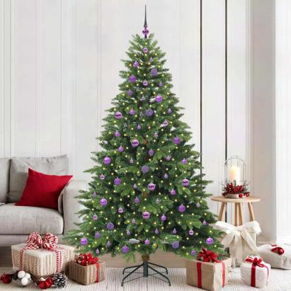 Brad de Crăciun artificial cu 300 LED Verde 210 cm PE și PVC GartenMobel Dekor