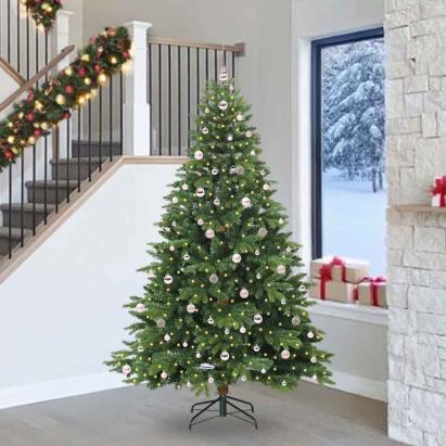 Brad de Crăciun artificial cu 300 LED Verde 240 cm PE și PVC GartenMobel Dekor
