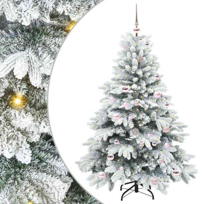 Brad de Crăciun artificial cu 150 LED Verde 150 cm PE și PVC GartenMobel Dekor