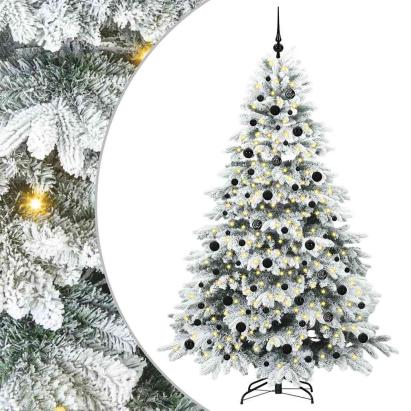 Brad de Crăciun artificial cu 300 LED Verde 210 cm PE și PVC GartenMobel Dekor