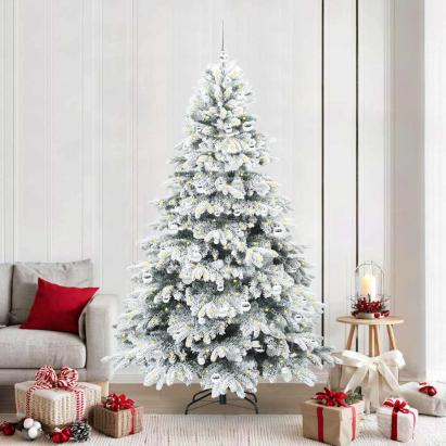 Brad de Crăciun artificial cu 300 LED Verde 210 cm PE și PVC GartenMobel Dekor