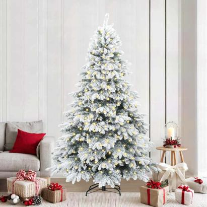 Brad de Crăciun artificial cu 300 LED Verde 240 cm PE și PVC GartenMobel Dekor