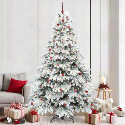 Brad de Crăciun artificial cu 300 LED Verde 240 cm PE și PVC GartenMobel Dekor