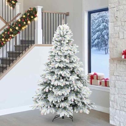 Brad de Crăciun artificial cu 300 LED Verde 240 cm PE și PVC GartenMobel Dekor