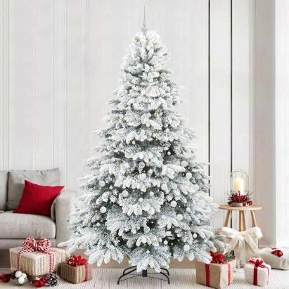 Brad de Crăciun artificial cu 300 LED Verde 240 cm PE și PVC GartenMobel Dekor