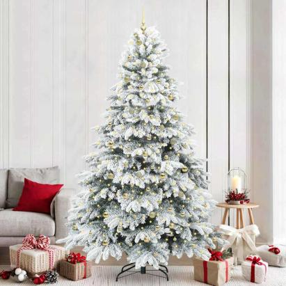 Brad de Crăciun artificial cu 300 LED Verde 240 cm PE și PVC GartenMobel Dekor