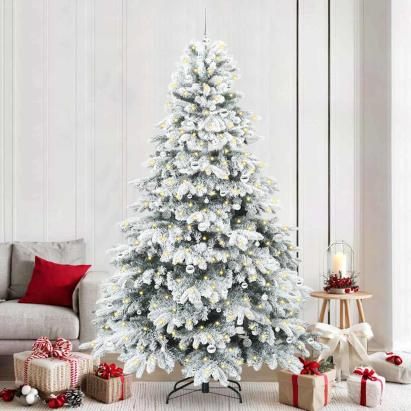 Brad de Crăciun artificial cu 300 LED Verde 240 cm PE și PVC GartenMobel Dekor